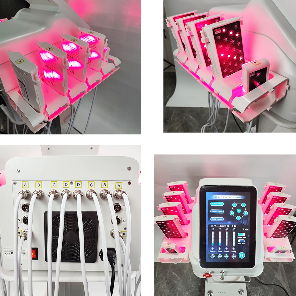 Gelişmiş 6 boyutlu lipolaser lipoliz 209mw Super 6d Lipo Lazer Liposuction Makinesi 635nm 650nm 780nm 810nm 940nm 980nm 3